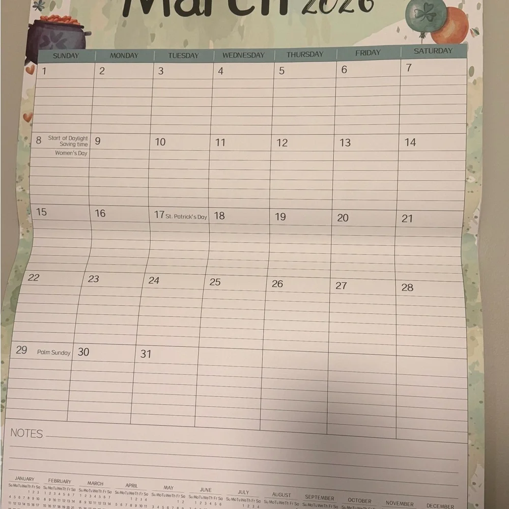 Extra large wall calendar